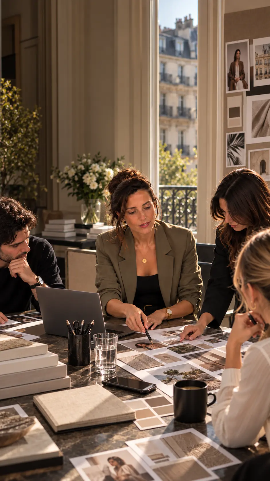 Équipe en session de direction créative